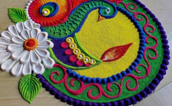 Peacock Rangoli Designs for New Year - Rangoli Designs